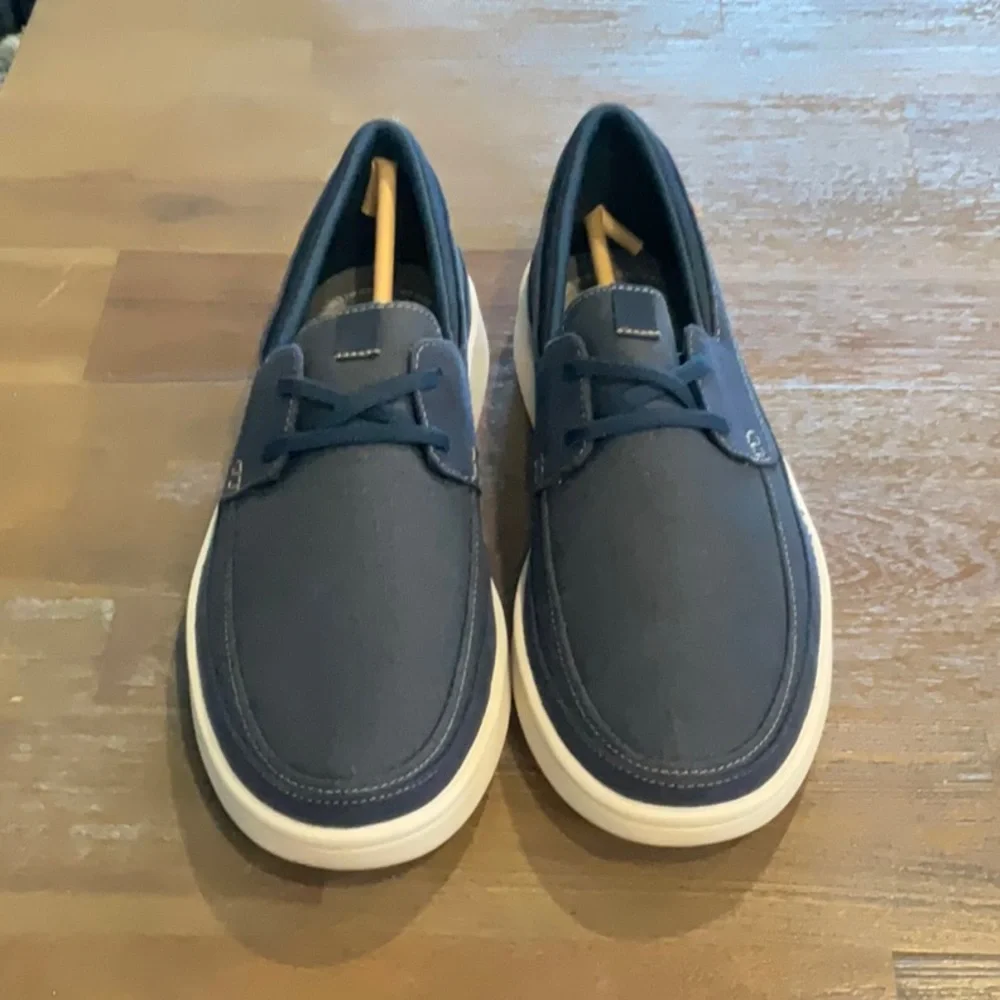 Clarks Blue and White Boat Shoes Casual Comfort